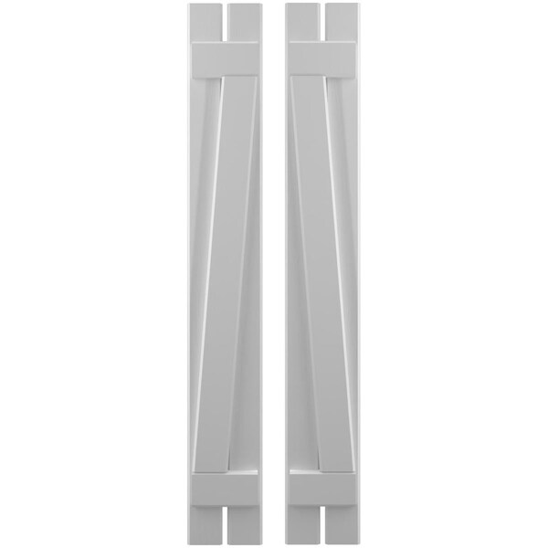 Ekena Millwork Americraft 2-Board (2 Batten) Wood Spaced Board-n-Batten Shutters w/ Z-Bar, ARW102SB207X35PRH ARW102SB207X35PRH - main
